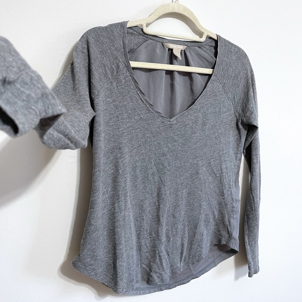 Banana Republic Long Sleeve Tee with Back Panel for Layering and Office Wear